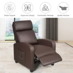 Recliner Massage Chair, Ergonomic Adjustable Single Sofa With Padded Seat BlackBrownGray -Lush Living Store GUEST 151d9c34 16e8 406a 9d92 0d8c74d68cf9