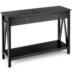 Costway Console Table Storage Shelf Modern Sofa Table W/ Drawer Entryway Hallway BlackCherry -Lush Living Store GUEST 153f37b4 2837 4e0e 8648 87dbd7fa2939