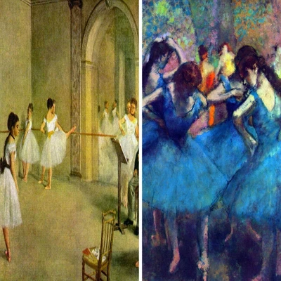 6" Double Sided Works Of Degas Room Divider Dancers - Oriental Furniture 7 6" Double Sided Works Of Degas Room Divider Dancers - Oriental Furniture - Image 5