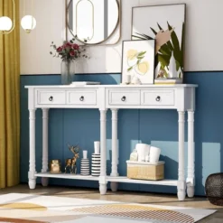 Rectangular Console Table With Drawers And Long Shelf-ModernLuxe 17 Rectangular Console Table With Drawers And Long Shelf-ModernLuxe -Lush Living Store GUEST 15c48006 55b6 4430 aae0 9847e7792152