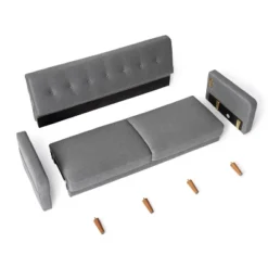 Adair Mid-Century Modern Sofa Couch With Armrest Pockets Tufted Linen Fabric - Mellow 14 Adair Mid-Century Modern Sofa Couch With Armrest Pockets Tufted Linen Fabric - Mellow -Lush Living Store GUEST 15ef3b17 3e4b 499f 9022 22e8535ede56