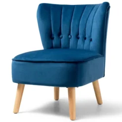 Costway Armless Accent Chair Tufted Velvet Leisure Chair Single Sofa Upholstered BlueGreenPink -Lush Living Store GUEST 162461dd 04d3 4aac b4ae 3d4dbd6ce3d3