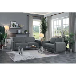 Venture Upholstered Loveseat In Blue - Lexicon -Lush Living Store GUEST 16568e10 8ca3 4d48 bb5c 9c3a15c1daa4