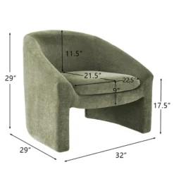 Kiki 32" Wide Contemporary Design Chenille Boasting Streamlined Silhouette Armrest Accent Barrel Chair-The Pop Maison -Lush Living Store GUEST 1656cae0 85a6 4df1 9aff f5bbb2badec5