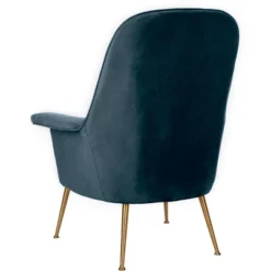 Aimee Velvet Arm Chair - Navy - Safavieh -Lush Living Store GUEST 1716f4a2 056c 45c0 b9f7 003b9980fea9
