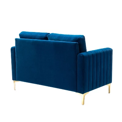 Cephisus 52.4" Contemporary Loveseat For Living Room And Bedroom Comfy Velvet 2-Seater Sofa With Metal Legs | KARAT HOME 5 Cephisus 52.4" Contemporary Loveseat For Living Room And Bedroom Comfy Velvet 2-Seater Sofa With Metal Legs | KARAT HOME - Image 3