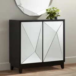 Studio 55D Bradley 36" 2-Door Mirrored Accent Cabinet