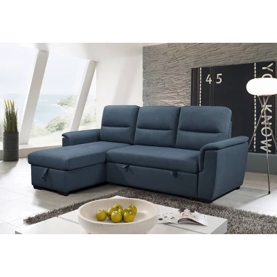 Damian Stain Resistant Fabric Reversible Storage Sectional With Pullout Bed Blue - Abbyson Living 3 Damian Stain Resistant Fabric Reversible Storage Sectional With Pullout Bed Blue - Abbyson Living
