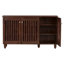 Fernanda Modern And Contemporary 3-Door Wooden Entryway Shoes Storage Wide Cabinet - Oak Brown - Baxton Studio -Lush Living Store GUEST 18b0b06a bb69 491f 8125 6676d7fa9a15
