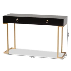 Beagan Wood And Metal 2 Drawer Console Table Black/Gold - Baxton Studio -Lush Living Store GUEST 18bfbdd0 0ea6 442a a7f7 5425bfcd898c