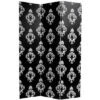 6" Double Sided Damask Canvas Room Divider Black/White - Oriental Furniture -Lush Living Store GUEST 18d135b9 0c1e 4db8 bf77 f181e2020911