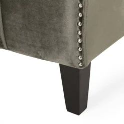 Weymouth Contemporary Channel Stitch Velvet Settee Gray - Christopher Knight Home -Lush Living Store GUEST 18ec1689 58ca 43ca 9df3 7aba16c488c6