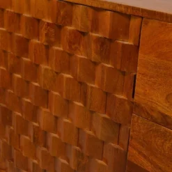 2 Door Honeycomb Design Wooden TV Console With 3 Drawers Walnut Brown - The Urban Port -Lush Living Store GUEST 19120bc9 0d45 434d 8a8f 39acb6b5395f