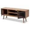 Yuna Natural Wood And Metal 2 Door TV Stand For TVs Up To 40" Brown/Black - Baxton Studio -Lush Living Store GUEST 1970751c fa84 4b5b 8323 b100d7d81e4d