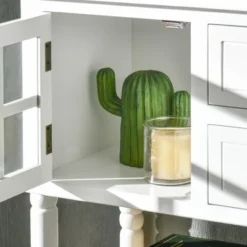 HOMCOM Vintage Console Table With 2 Drawers And Cabinets, Retro Sofa Table For Entryway, Living Room And Hallway, White 10 HOMCOM Vintage Console Table With 2 Drawers And Cabinets, Retro Sofa Table For Entryway, Living Room And Hallway, White -Lush Living Store GUEST 19818ba2 abe6 4969 a3bf 21edc97ef79b