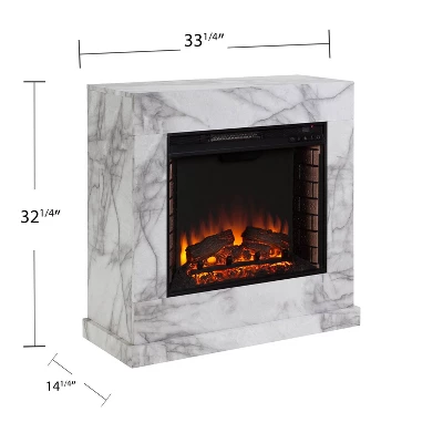 Dridun Faux Marble Fireplace White/Gray - Aiden Lane 3 Dridun Faux Marble Fireplace White/Gray - Aiden Lane