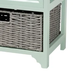 Valtina Two-Tone Wood 3 Drawer Storage Unit With Baskets Oak Brown/Gray/Mint Green - Baxton Studio -Lush Living Store GUEST 19f2db77 6d0d 459b ae7c 5218ba4c452c