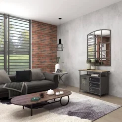 Metal Utility Cabinet With Wood Top Steel Gray - Olivia & May -Lush Living Store GUEST 1a0abef0 0c57 494f 87f0 948c39a084cc