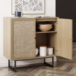 Kova Wood And Rattan Storage Cabinet - Nathan James -Lush Living Store GUEST 1a1c55cb 9367 4340 875e e930f1c5f879