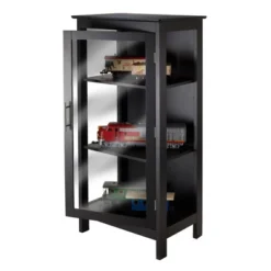Poppy Display Curio Cabinet With Glass Door Wood/Black - Winsome -Lush Living Store GUEST 1a353cd9 fd6a 458b 9172 1b57133e1b32
