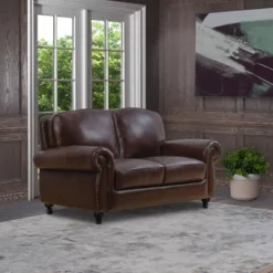 Hobson Leather Loveseat - Abbyson Living -Lush Living Store GUEST 1a8287ca dc2e 4742 9df5 f2d665fb8b2d