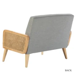 Criss Velvet Loveseat Rattan Armrest 2-Seater Tufted Back Sofa Contemporary Loveseat For Living Room | Karat Home -Lush Living Store GUEST 1a877b5b 187e 4df2 8ff6 3c4b032a7743