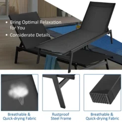 Costway 2 PCS Patio Lounge Chair Chaise Recliner Back Adjustable Garden BrownBlack 18 Costway 2 PCS Patio Lounge Chair Chaise Recliner Back Adjustable Garden BrownBlack -Lush Living Store GUEST 1a995760 a00a 43cd 902b aa98433fdedf