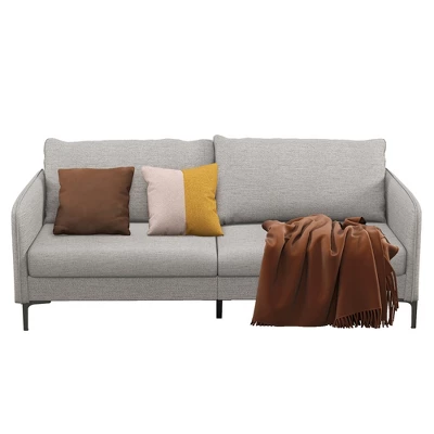 Costway Modern 76'' Loveseat Sofa Couch For Living Room Apartment Dorm With Metal Legs Gray 11 Costway Modern 76'' Loveseat Sofa Couch For Living Room Apartment Dorm With Metal Legs Gray - Image 9