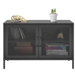 RealRooms Shadwick 2 Door Storage Cabinet-Mesh Metal Locker -Lush Living Store GUEST 1ae10404 77e1 422c b485 0dc6cfc51931