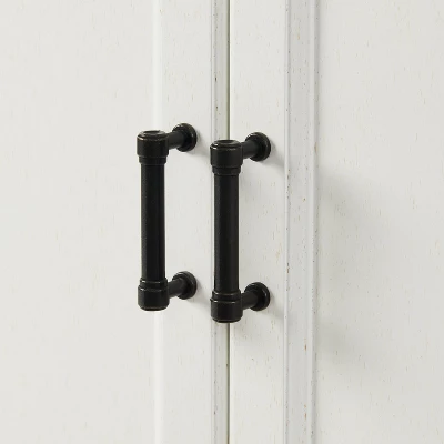 3pc Tara Entertainment Set With Open Shelving Distressed White - Crosley 11 3pc Tara Entertainment Set With Open Shelving Distressed White - Crosley - Image 9