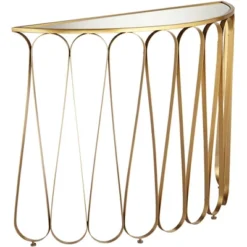 55 Downing Street Glam Luxury Metal Console Table 45 1/8" X 14 1/8" Gold Teardrop Frame Living Room Bedroom Bedside Entryway House -Lush Living Store GUEST 1b20663a 3756 4b1f 88cb 272badcfcf5f