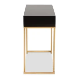 Beagan Wood And Metal 2 Drawer Console Table Black/Gold - Baxton Studio -Lush Living Store GUEST 1b3f0fb6 67a1 46a2 91f7 7575c67a0c27