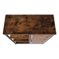 Wooden Storage Cabinet With Shutter Door And 3 Compartments Brown - Benzara -Lush Living Store GUEST 1b785a00 755e 4fc6 9153 4cb7fb52ed37