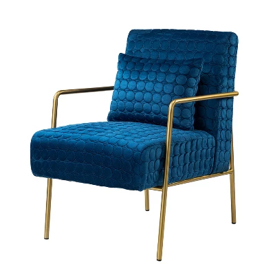 Javier Upholstered Armchair With Metal Legs And Lumbar Pillow For Living Room | ARTFUL LIVING DESIGN 4 Javier Upholstered Armchair With Metal Legs And Lumbar Pillow For Living Room | ARTFUL LIVING DESIGN - Image 2
