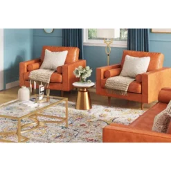 Inmod Willa Marble Side Table Gold/White