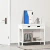 HOMCOM Console Table With 2 Storage Drawers And Open Shelf, Modern Sofa Table For Hallway, Living Room, Or Bedroom, White -Lush Living Store GUEST 1c157037 8c64 4a1a 8b5d 70822da62b25