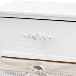 Madelia Wood 1 Drawer Storage Unit White - Baxton Studio -Lush Living Store GUEST 1c36512a e73a 4de0 81c0 9d806394a085