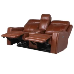 Natalia Power Loveseat Console Recliner Caramel Leather - Steve Silver Co. -Lush Living Store GUEST 1c3fe7de 0d69 4474 8c39 0c6a4301d983