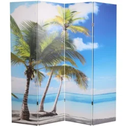 Legacy Decor Canvas Room Divider Double - Sided Digital Print Virgin Islands Beach Design -Lush Living Store GUEST 1c4abda5 9c66 4fb1 a074 fffc3f9f2e12