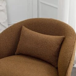 Boucle Upholstered Swivel Barrel Chair - Kinwell -Lush Living Store GUEST 1cf3e81e 3ca0 4640 822c 8aa57bda9ae7