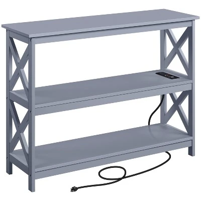 Yaheetech 3-Tier Wooden Console Table With Power Outlet Entryway Table 12 Yaheetech 3-Tier Wooden Console Table With Power Outlet Entryway Table - Image 10