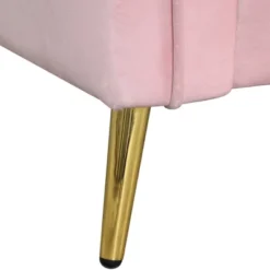 Velvet Upholstered Sofa With Armrest Pockets, 2 Pillows And Golden Metal Legs-ModernLuxe -Lush Living Store GUEST 1d41cc05 ede2 42a5 9940 bbec1b3f0222