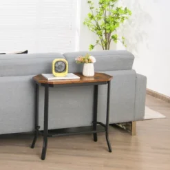 Costway Narrow End Side Sofa Table Stable Steel Frame For Living Room Bedroom Brown -Lush Living Store GUEST 1d5ebc3a 90b2 4230 b736 d68788f62325
