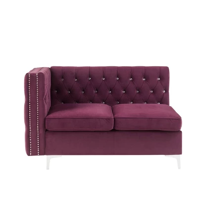 41" Jaszira Sofa Burgundy Velvet - Acme Furniture 3 41" Jaszira Sofa Burgundy Velvet - Acme Furniture