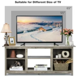 Costway 58'' 2-Tier TV Stand Entertainment Media Center Console Up To 65'' Grey -Lush Living Store GUEST 1d764d72 b1c0 4171 9000 f1ba6feaa447