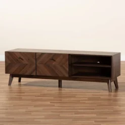 Hartman Wood TV Stand For TVs Up To 60" Walnut Brown - Baxton Studio -Lush Living Store GUEST 1dae0b52 c00d 4527 a0bb f389c3319b7a