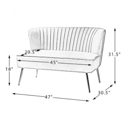 Velvet Nicolas Loveseat Sofa | Karat Home -Lush Living Store GUEST 1e9f99c0 ba35 402d 9c20 9868c5c626dc