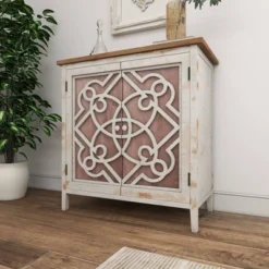Natural Wood Cabinet With Trellis Doors Light Brown - Olivia & May -Lush Living Store GUEST 1f6c33d2 0b4a 4f8c bc6d f13ae3dd0f2d