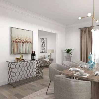 Contemporary Metal Pattern Console Table Silver - Olivia & May 16 Contemporary Metal Pattern Console Table Silver - Olivia & May - Image 14