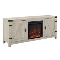 Clarabelle Double Door Farmhouse Electric Fireplace TV Stand For TVs Up To 65" - Saracina Home -Lush Living Store GUEST 1f9cd1d6 4925 4aaa ab79 39393ef28e49